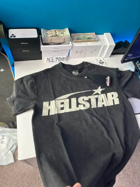Hellstar Tee Black with white logo - StockX Passing