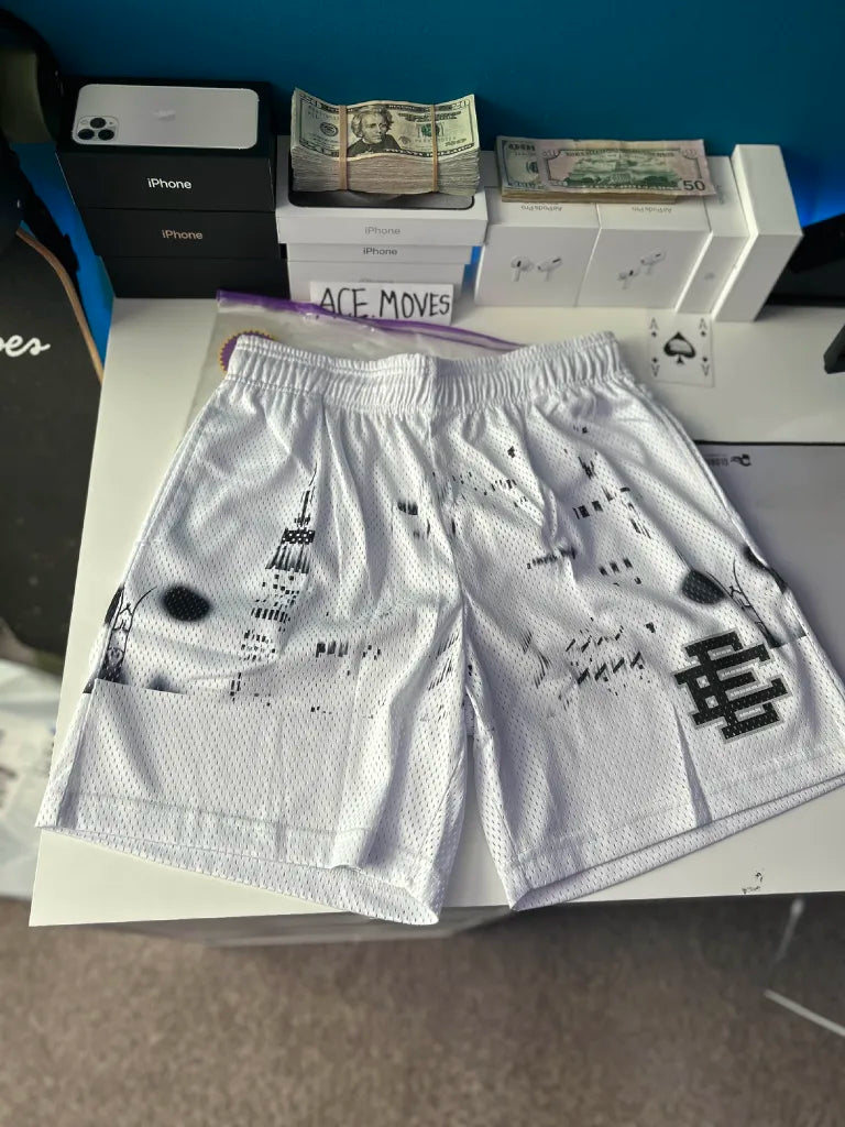 White Skyline Eric Emanuel Shorts - StockX Passing