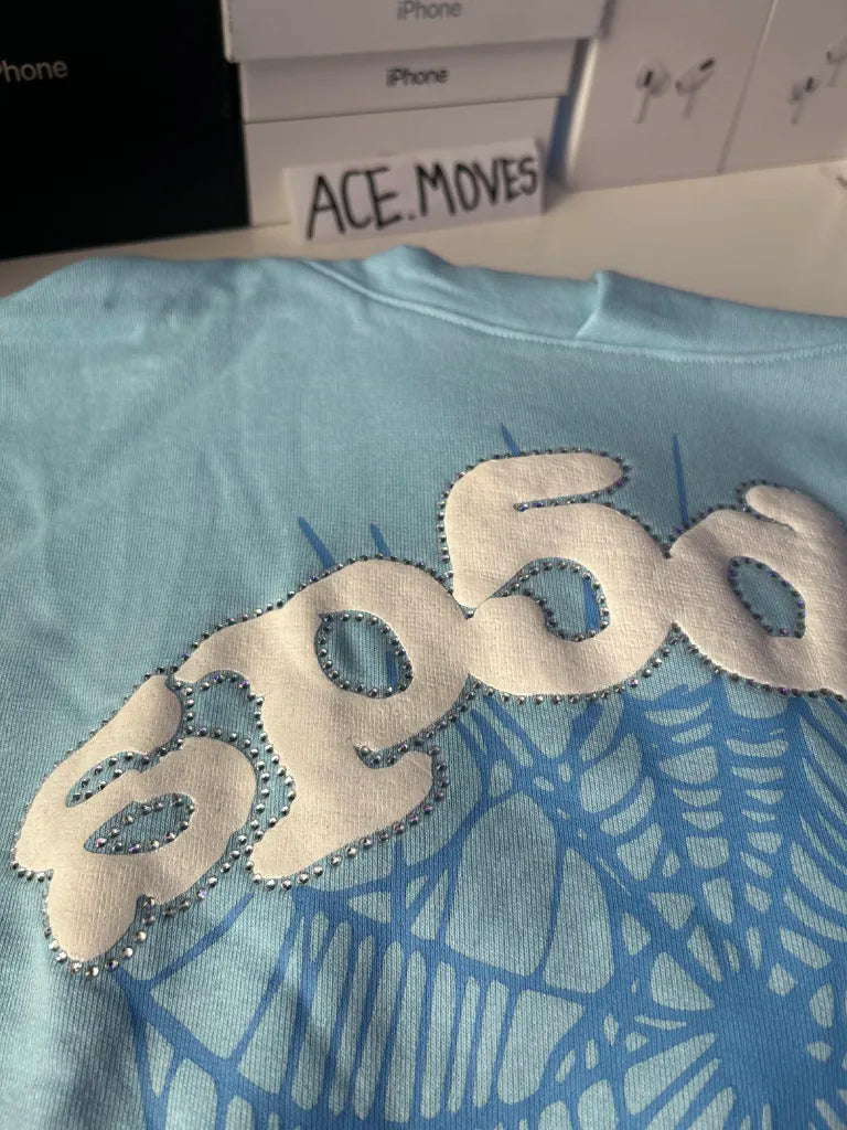 Light Blue Sp5der Hoodie - StockX Passing